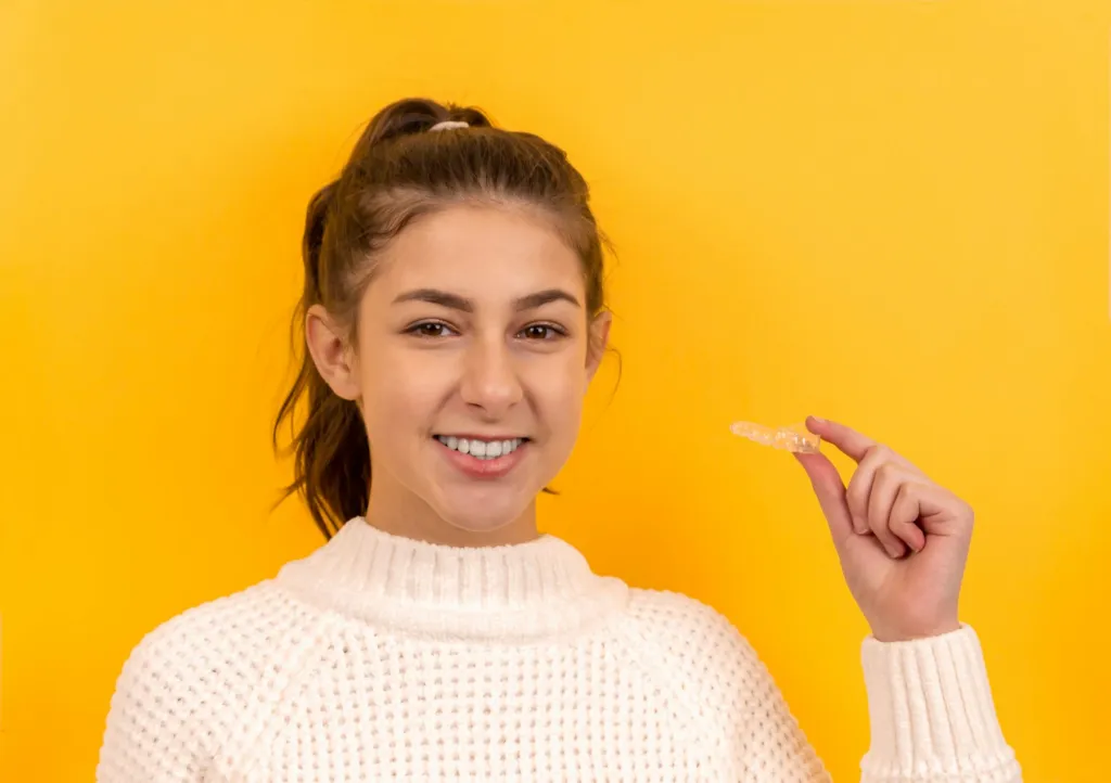 Happy smiling woman feeling healthy